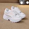 Fashion Chunky Platform Sneakers Women  Spring Thick Bottom Sprots Shoes Woman PU Leather Mix Color Lace Up Casual Shoes