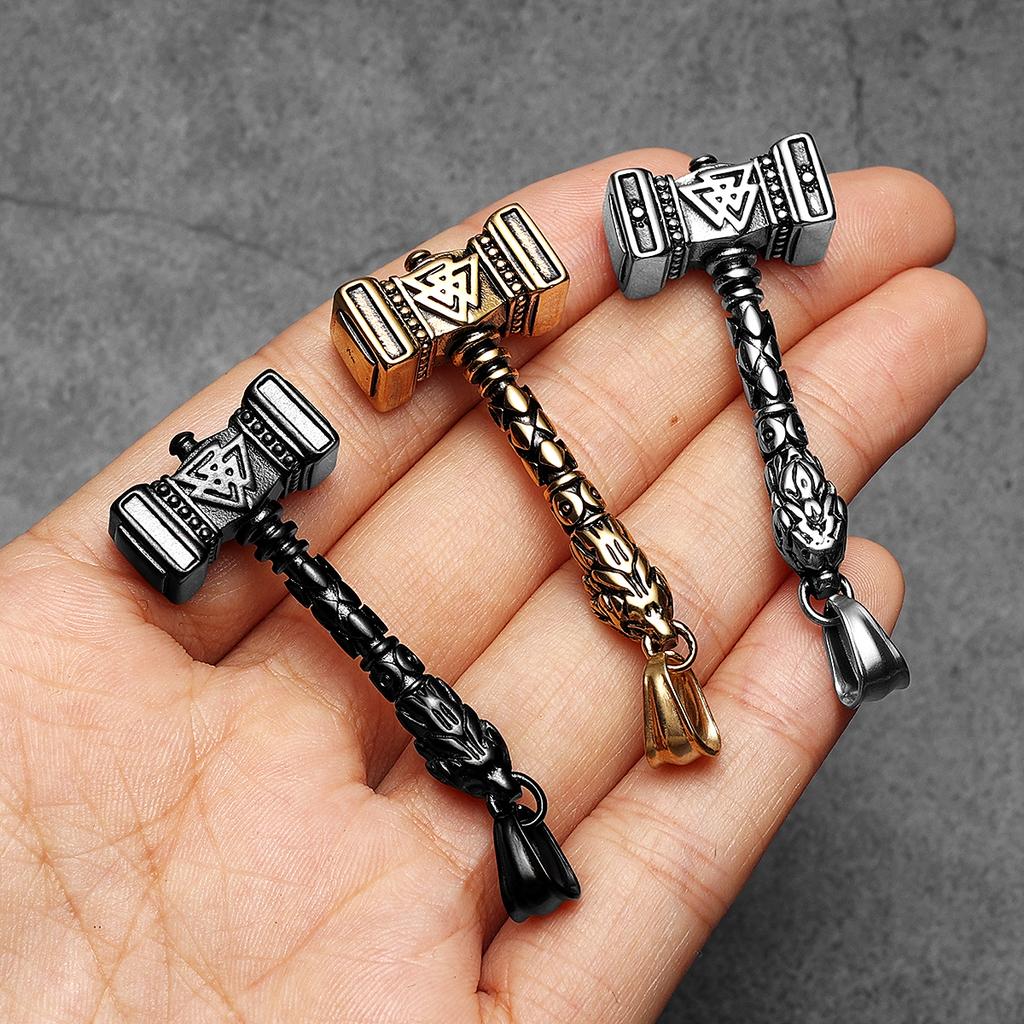 Viking Thor's Hammer Men Necklaces Stainless Steel Pendant Chain Women Punk Fashion Jewelry New In Accessories Gifts Wholesale 3
