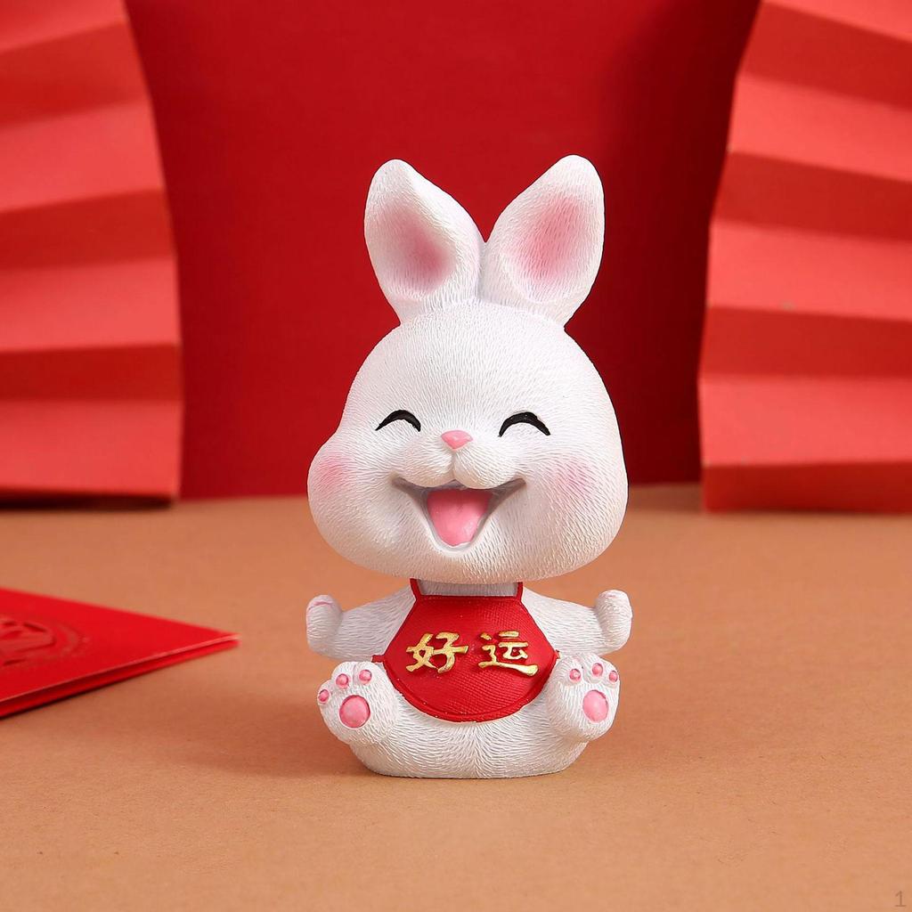 Statue Bunny Small Figurine for Office Cake Toppers Home Decor