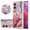 YB IMD Series-17 Style-E For Motorola Moto E14 4G/G04 4G/G04s 4G/G24 4G TPU Phone Cover Ring Kickstand Electroplated Case