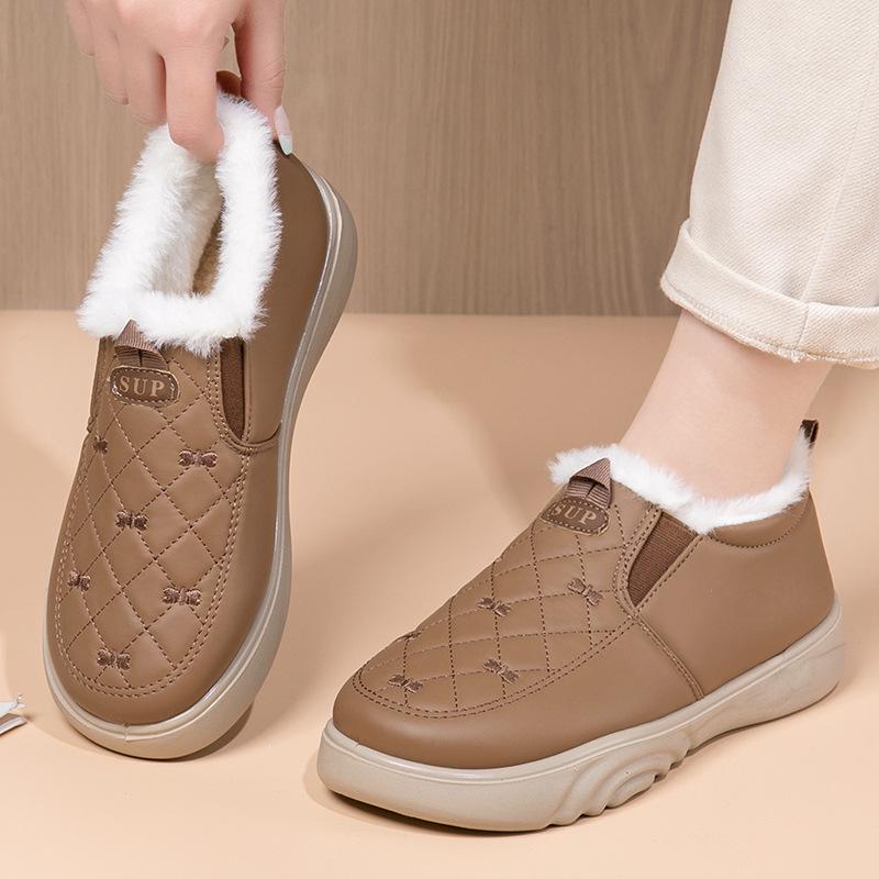 2024 Winter Women's Waterproof Cotton Boots: Thick-Soled, Casual, Warm, Plus Velvet, Comfortable Snow Shoes