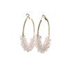 Super fairy transparent crystal circle earrings 111 silver needle exaggerated personality high sense geometric earrings Internet celebrity earrings