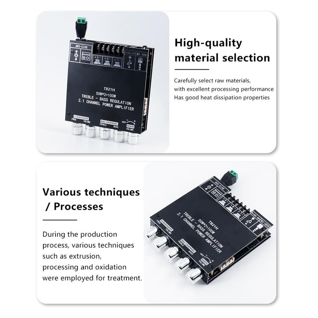 2.1 Channel BT Amplifier Module, APP Control Audio Amplifier Board with Subwoofer, Compatible with Phone PC CD Player