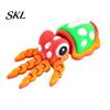Colorful Desktop Figurine 3D Printed Animal Figures, Articulated Flexible Squid Model Sensory Stress Relief Fidget Toy Toy, Collectible Ocean