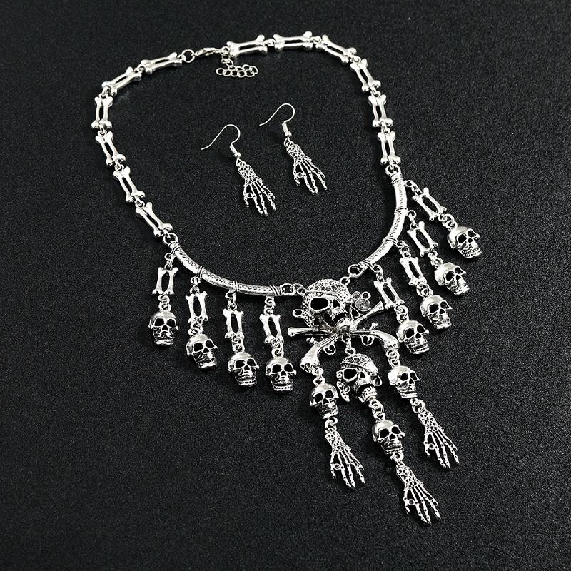 Hyperbole Vintage Punk Pirate Skull Pendant Necklace For Women Men Gothic Halloween Party Hip Hop Jewelry Accessories