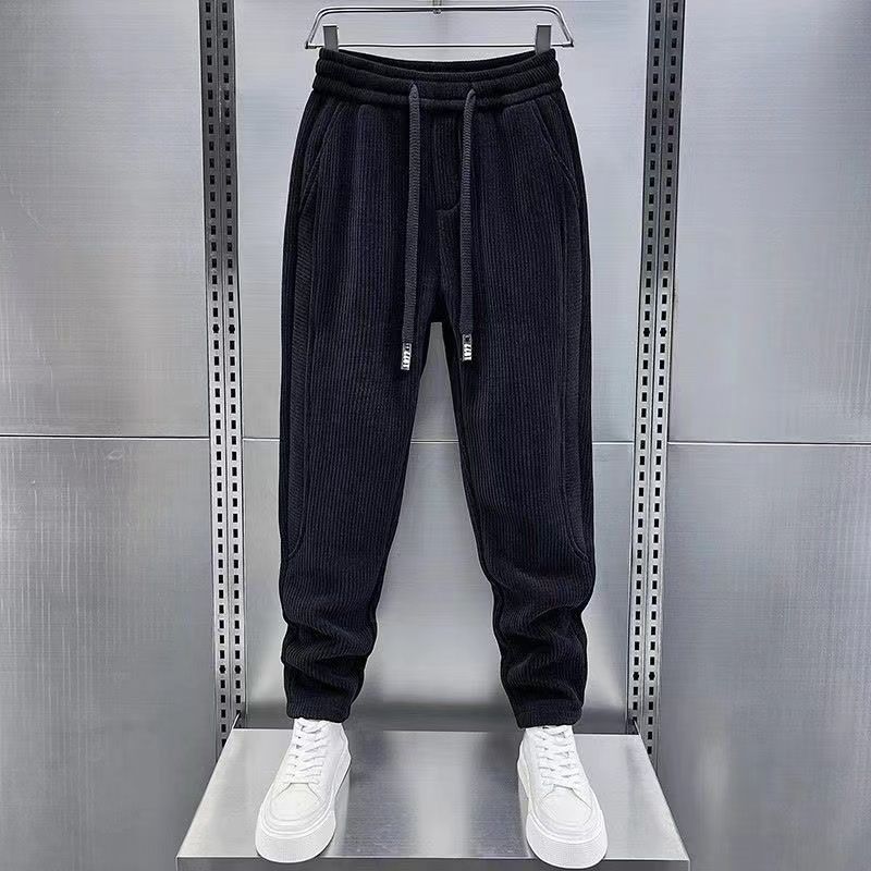 Herbst Winter Freizeit Hosen Elastischer Bund Haremshosen für Herrenmode Sport Kord Fleece Jogginghosen Baggy Hosen