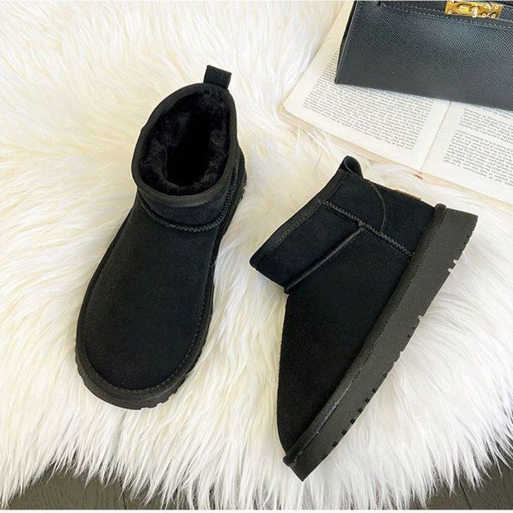 Dam 2024 Plattform Snökängor - Tjocksulade, Vattentäta, Halkfria, Plus Sammet Varma Utomhus Vinterskor