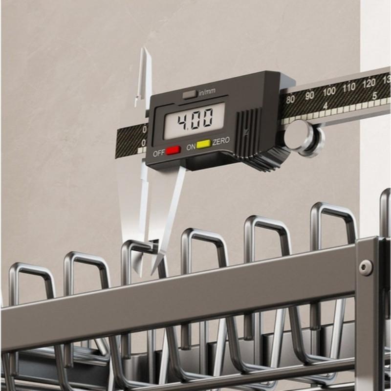 304 Stainless Steel Two-Layer Dish Rack Rust Prevention Drain Tray Kitchen Cabinets Multifunctional Kitchenware Storage Rack