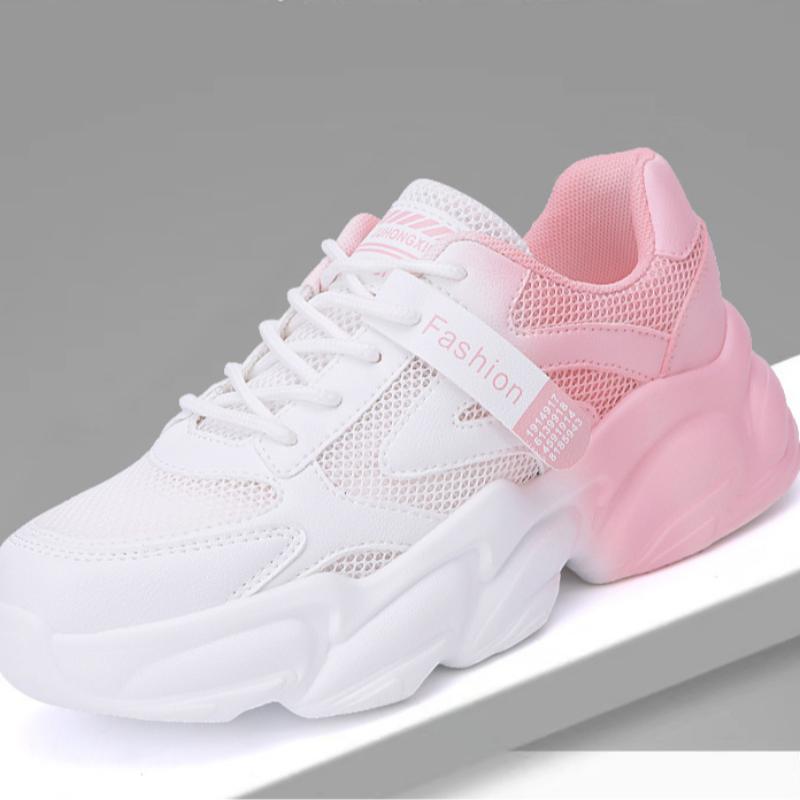 Новые женские кроссовки дышащие полые летние повседневные туфли на платформе 35 синий — фото 7