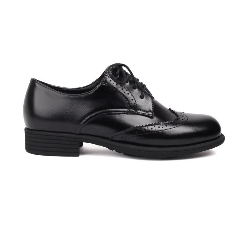 Oxfords Shoes for Women Cross Tied Lace Up Round Toe Black Nude Vintage Brogue Derby Shoes Female Spring Flats Chaussure Femme