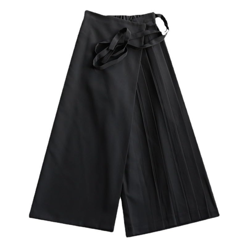 KOXIFLI Hakama Plus Long Flared Black Fashion Pants Pants, Wide-leg Pants, Unisex, Sizes, Skirt, Pants, [Product Code]