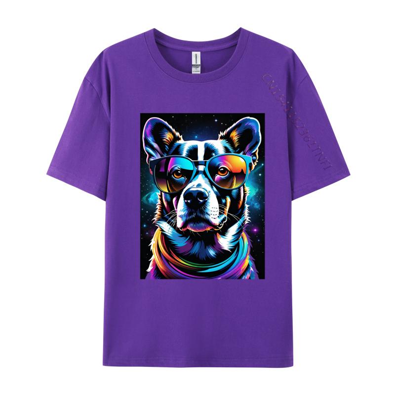 Dog Illustration Tshirt Men T Shirts Colorful Print Tees Big And Tall T Shirts All Cotton Tops Tees Tee Shirts