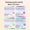 Languo Acrylic Marker Pen Soft Head Art Markers Painting Pen for Rock Painting Mug Glass Ceramic DIY Graffiti Acrylic Paint Pens
