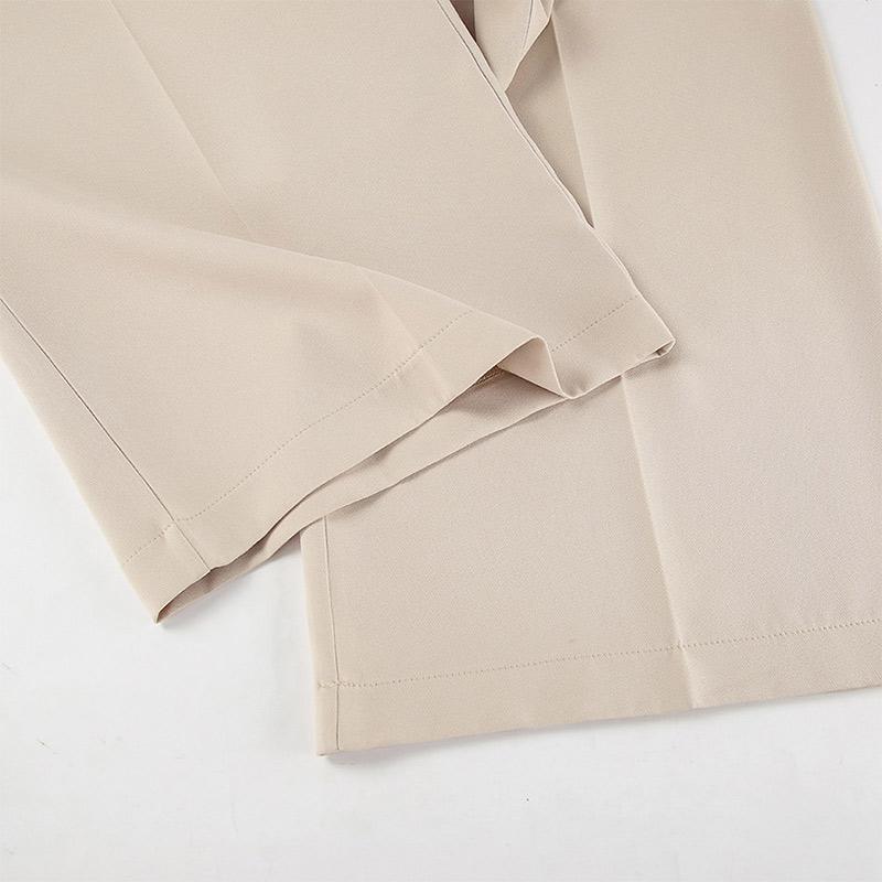 Women Causal Waistcoat Trousers Suit Spring V-neck Sleeveless Single Breasted Vest High Waist Wide Leg Pants Commute Sets