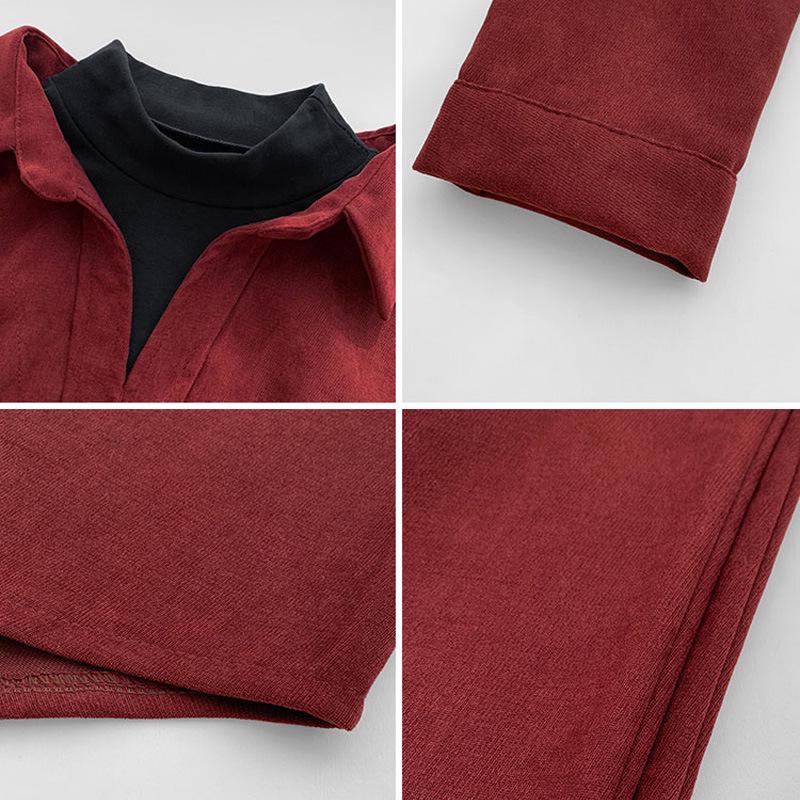 Women's Early Spring Retro Layered Corduroy Shirt