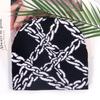 Acrylic Street Style Knit Hat For Men And Women With Letter Embellishments Chain