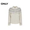 Only Women's Nordic Jacquard Half-Placket Mock Neck Knit Sweater