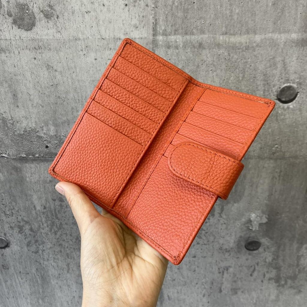 [mauve] Genuine Leather Medium-Size Wallet-Style Card CaseSlim, Perfect Gift for Passport Holder (MCamel)
