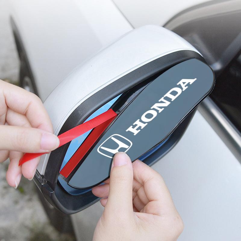 2Pcs Car Rear View Side Mirror Rain Board Sun Visor Eyebrow Guard For Honda Fit Mugen Insight Type S R VTEC DOHC Modulo Vezel Legend RR Si