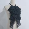Victorian Layered Ruffle Lace Detachable Jabot Faux Collar Necktie For Renaissances Costumes Party Outfit Accessories