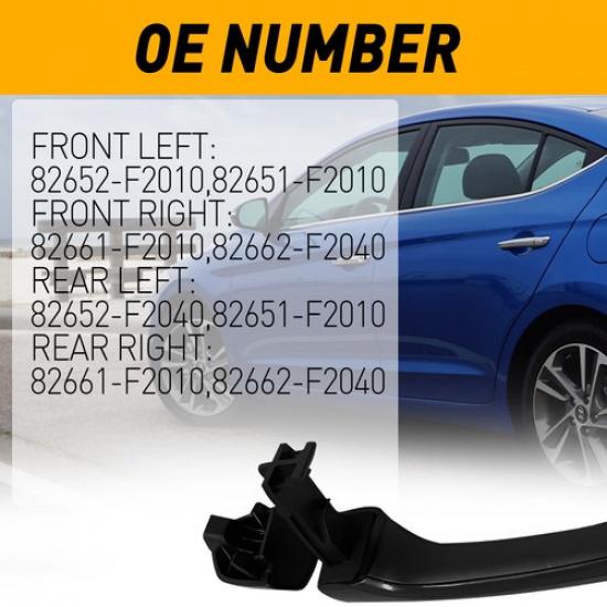 Chrome Black Door Exterior Handle For Hyundai Elantra 2017- Front Rear LH RH