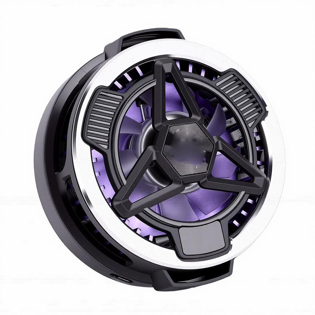 Magnetic Phone Cooler with 15W Wireless Charging Phone Cooling Fan RGB Lights Fit for IOS Phone Tablet