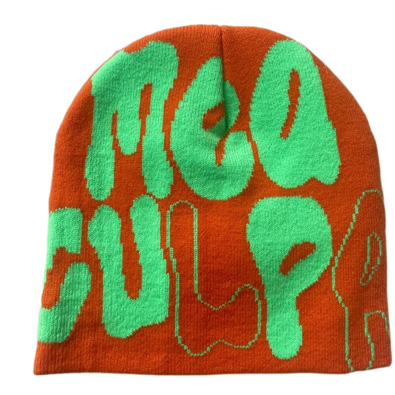 Hot Sell Customized  Adult Fashion Printing Soft Winter Hat Knitted With Letters for Men and Women