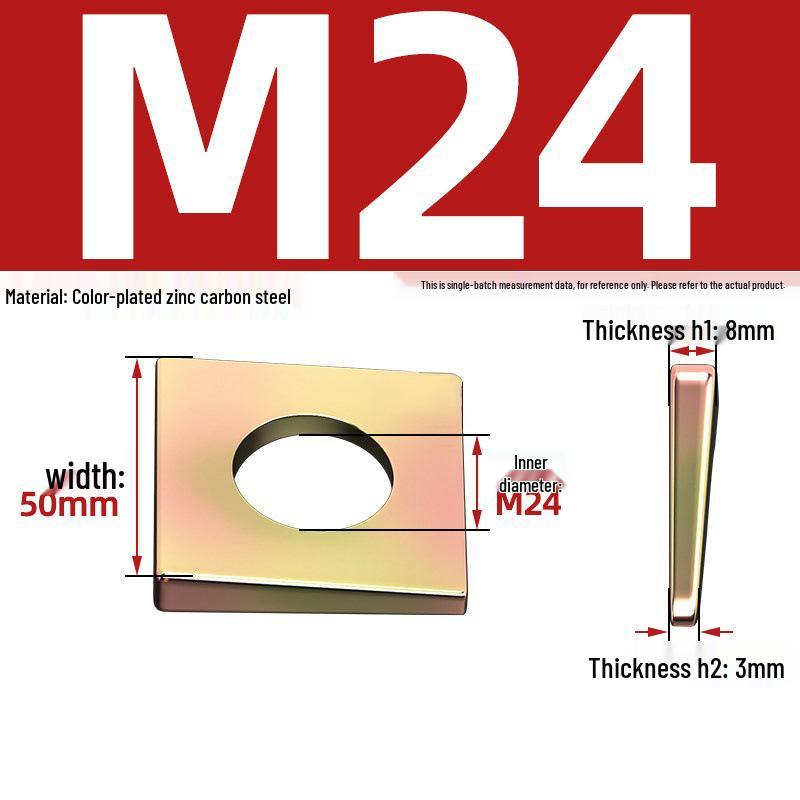 GB852 Blackened Square Bevel Washer for I-beam M6/M8/M20/M24/M30