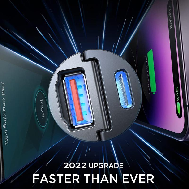 Usb C Car Charger Dual Ports Fast Charge Type C Pd Adapter For Iphone 13 14 Pro Max 12 11 Mini 8 Plus Ipad Huawei Samsung Xiaomi