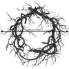 Wreath Decoration for Front Door LED Lights Glitter Black Branch Halloween Decorations Scary Home Indoor Outdoor Party Decor