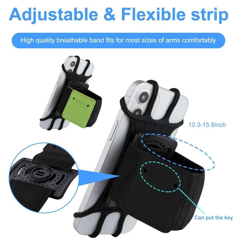 360° Rotation Mobile Phone Wrist Holder Stand Cradle Wristband Outdoor Universal