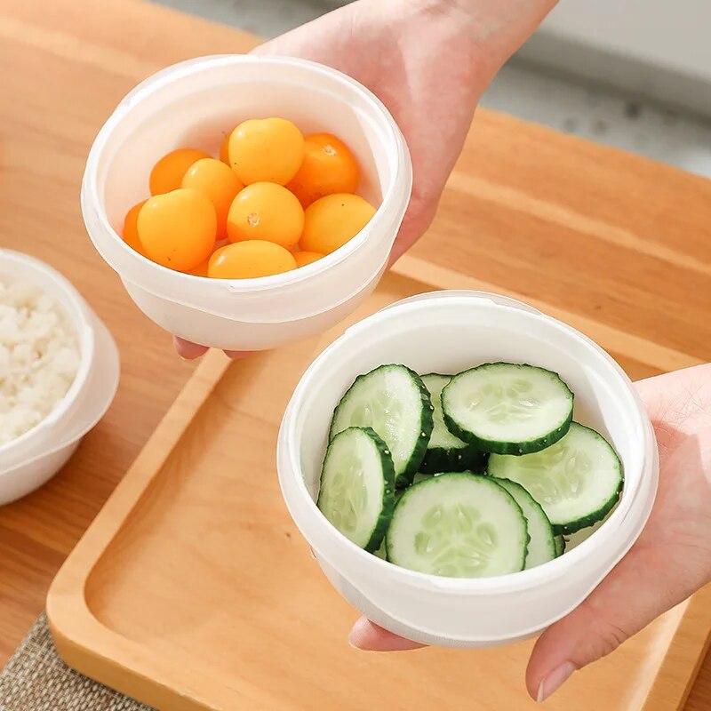 EW Microwave Lunch Box Portable Removable Draining Refrigerator Fresh Box Compact Work People Carry Lunch Box