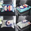 Cartoon Car Tissue Box Cover Auto Seat Back Hanging Storage Holder Tissue Box Container Car Visor Towel Napkin Papers Bag Holder