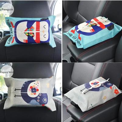 Cartoon Car Tissue Box Cover Auto Seat Back Hanging Storage Holder Tissue Box Container Car Visor Towel Napkin Papers Bag Holder