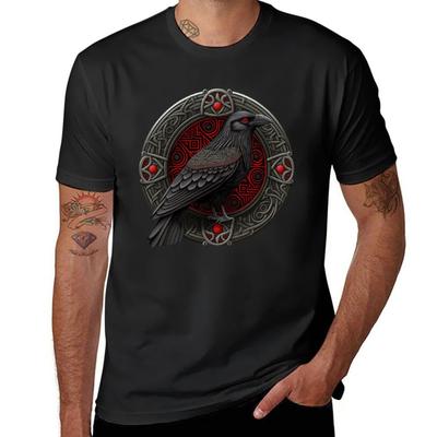 Summer Fashion Viking Raven T-Shirt for Men Oversized T Shirt O-Neck Short-sleeved Tops Tees Clothing