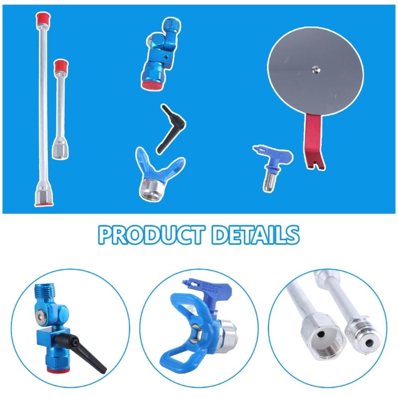 Spray Guide Accessory Tool with Airless Paint Sprayer Extension Rod and Nozzle Tip for Most Airless Paint Sprayer
