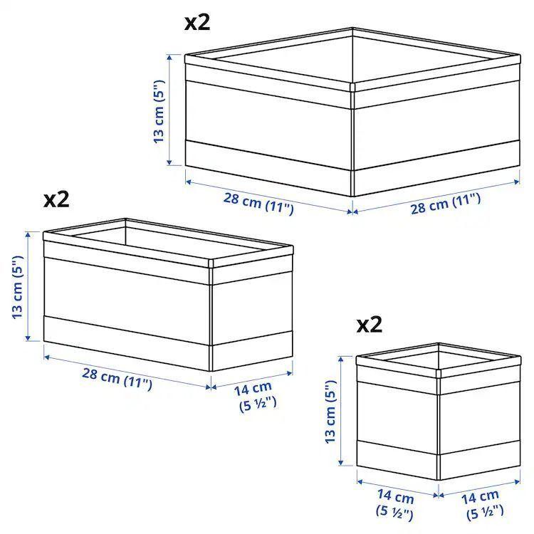 Set of White Boxes (6 Pcs), SKUBB Box White Set, IKEA
