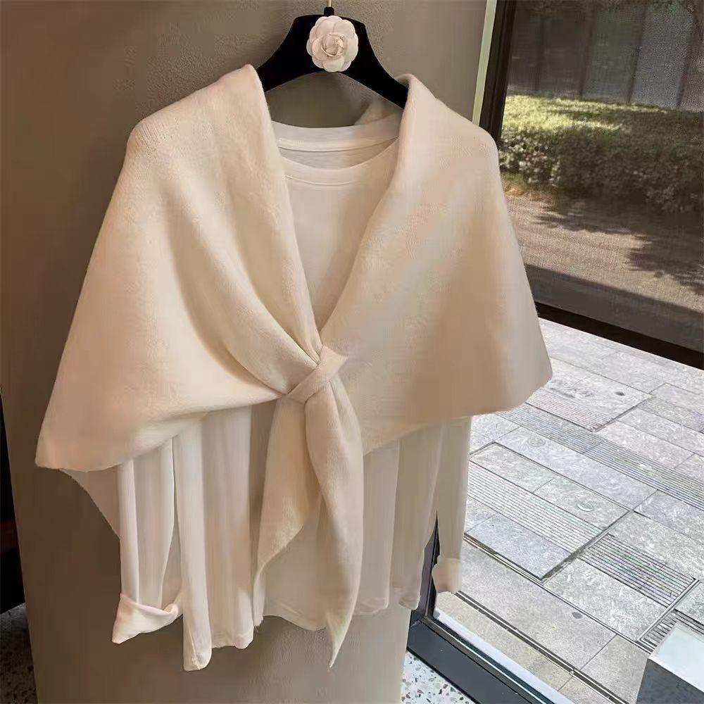 

New Shawl for Women s Outerwear in Autumn and Winter Versatile Triangle Scarf Neck Gaiter Warm Scarf Solid Color Versatile Neck Scarf 240*120cm