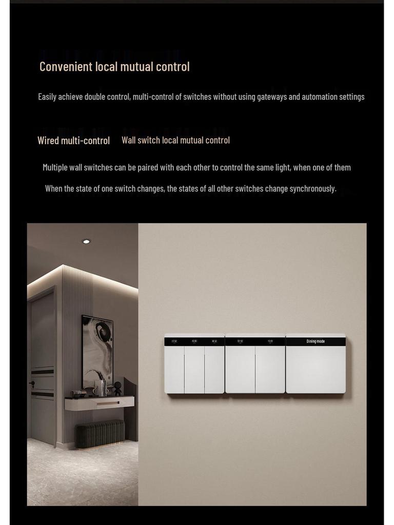 Linp Mesh2.0 E2Pro Smart Touchscreen Schalter, Drahtlos, Mijia-App Kompatibel + Passende Steckdose