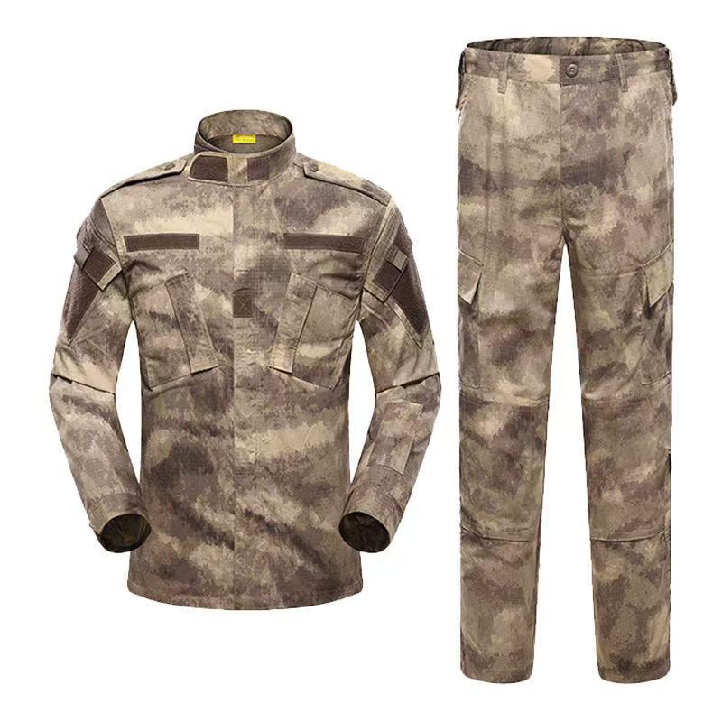 Men's Wear-Resistant Black Camouflage Tactical Suit for Spring/Autumn