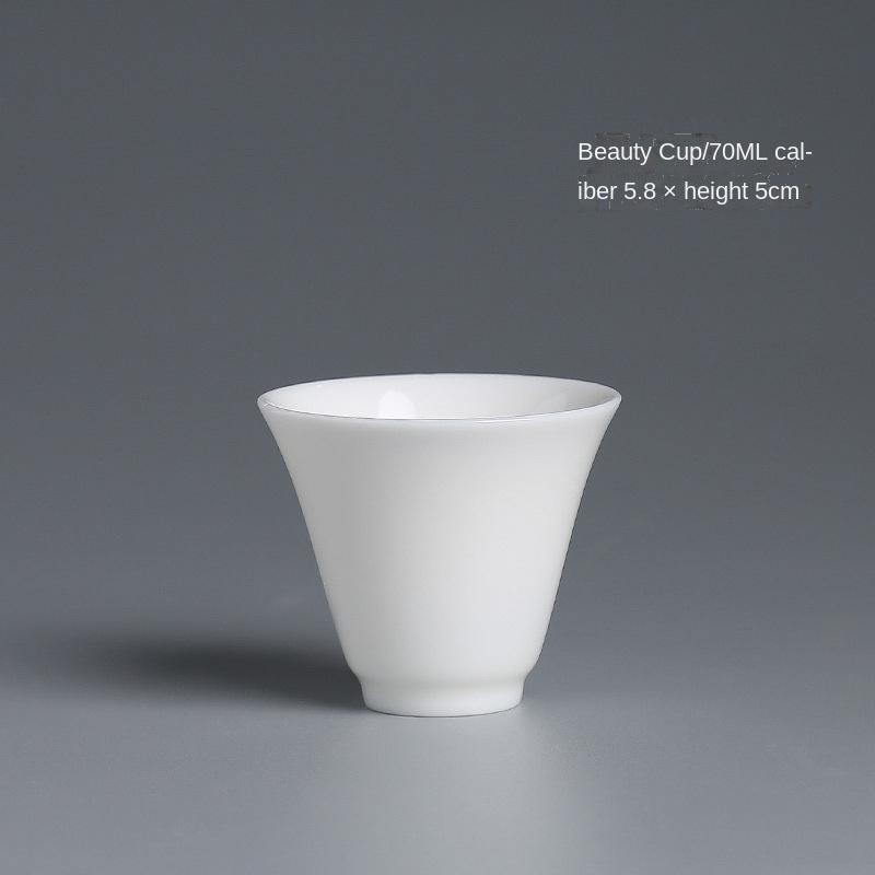 White Jade Kung Fu Small Tea Cup Tea Bowl Master Cup Egg-Shell White Porcelain Cup Jade Porcelain Tea Set Tea Tasting