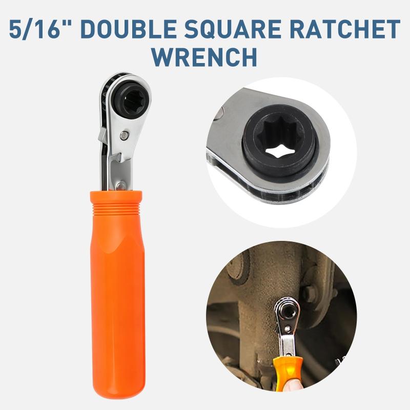 2Pcs Automatic Slack Adjuster Tool Set Fork End Release Tool Double Square Ratcheting Wrench For Trucks Trailers