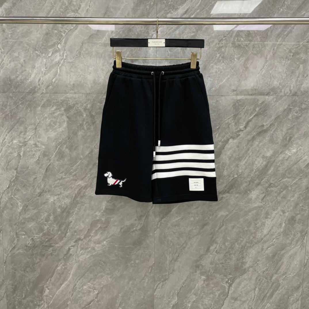 

Летние шорты из хлопка пике с вышитым щенком в полоску L чёрный