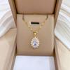 Titanium Steel Micro-Inlaid Luxury Necklace: Elegant Full Diamond Gold Design for Women