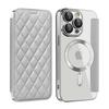 KEYSION Custodia Portafoglio a Libro in Pelle Placcata per iPhone 11 12 13 Pro Max Slot per Carte Ricarica Wireless Magnetica Cover Posteriore del Telefono