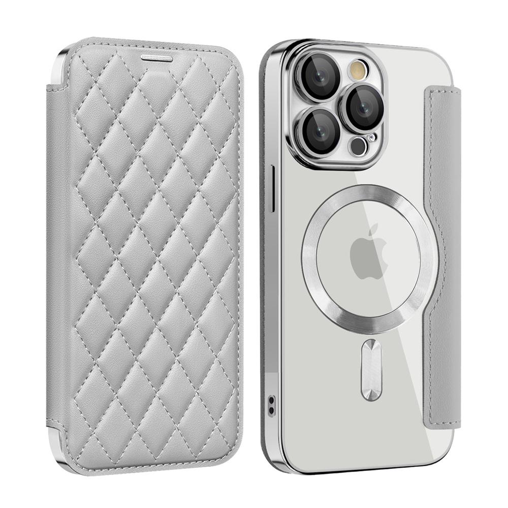 KEYSION Custodia Portafoglio a Libro in Pelle Placcata per iPhone 11 12 13 Pro Max Slot per Carte Ricarica Wireless Magnetica Cover Posteriore del Telefono