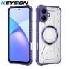 KEYSION Transparent Magnetic Case for TECNO Spark Go 2 Pop 10 Soft Silicone+PC Heavy Duty Shockproof Phone Cover for Infinix Smart 10