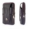 Genuine Leather Crossbody Phone Bag, Belt Pouch Phone Holster for Men, Multi-Pocket Waist Bag with Zipper , Card Holder, Hands-Free EDC Travel Wallet