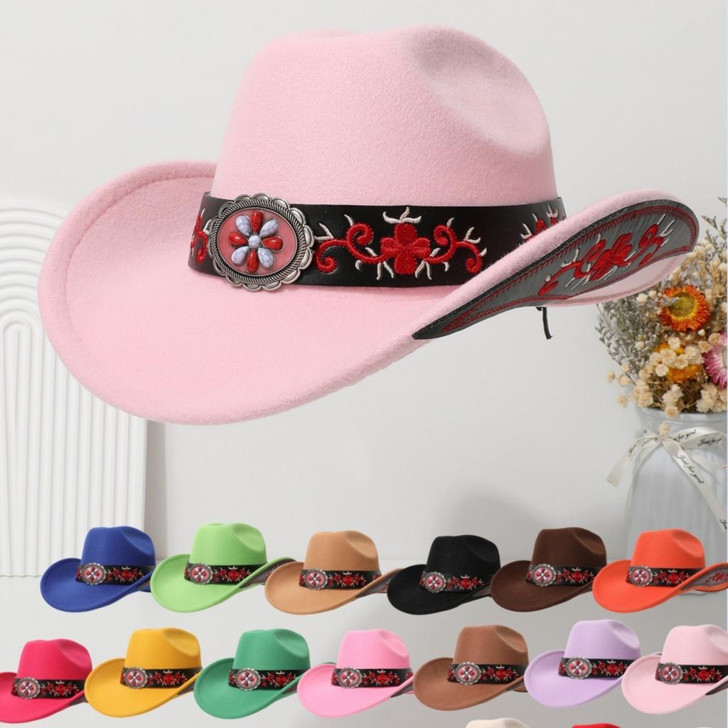 Vintage Wide-Brimmed Western Children's Cowboy Hat, Retro Ethnic Style Tibetan Fedora, European and American Jazz Hat