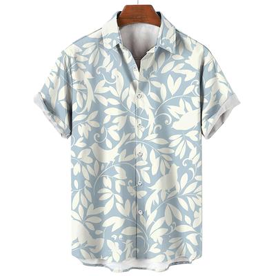 Floral Shirts Men's Summer Hawaiian Clothing Short Sleeve Tops Loose Holiday Seaside Social Lapel 3d Print Shirt